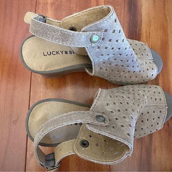 Lucky Brand Risza Open Toe Platform Wedges Leather Sandals - Picture 13 of 14